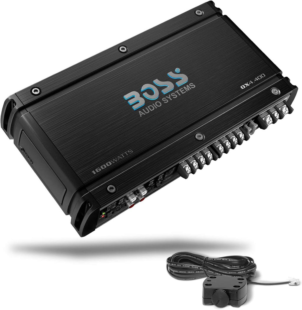 BOSS Audio Systems OX4.400 4 Channel Class A/B Car Amplifier – 1600 High Output, Low/High Level Inputs, Low Pass Crossover, Add Bass to Your Subwoofer