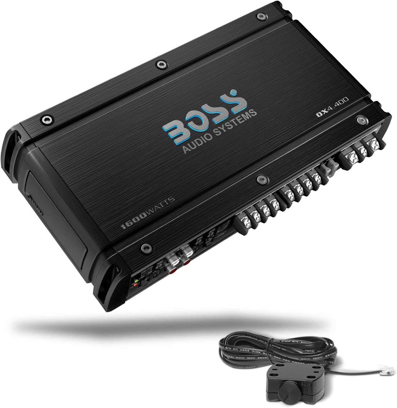 BOSS Audio Systems OX4.400 4 Channel Class A/B Car Amplifier – 1600 High Output, Low/High Level Inputs, Low Pass Crossover, Add Bass to Your Subwoofer