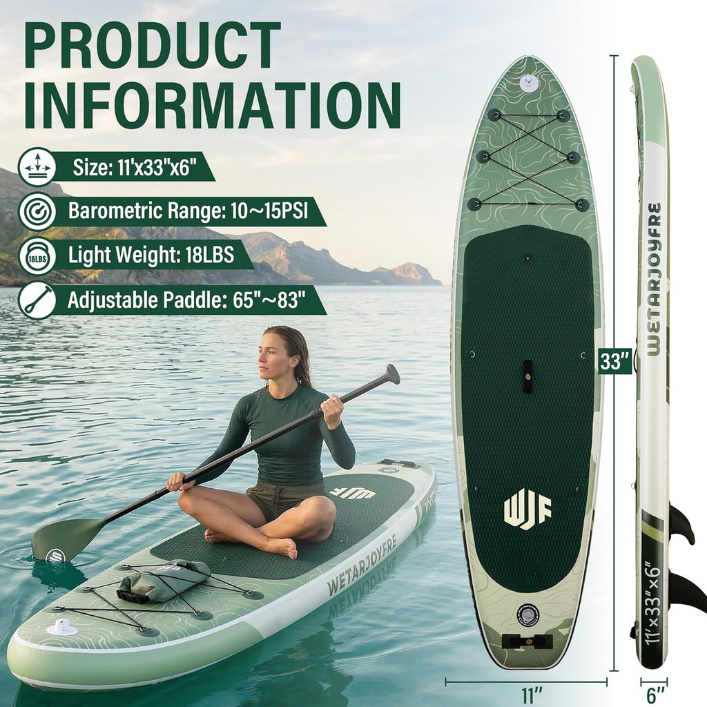 Inflatable Paddle Board SUP Board for Adults, Ultra-Light Stand Up Paddleboard with 450Lbs Capacity, Non-Slip Deck & Complete Accessories for Youth & Pets