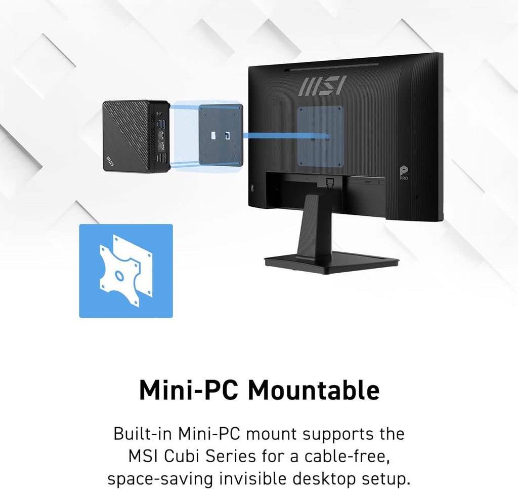 msi PRO MP225 E12VL, 22-inch IPS 1920 x 1080 (FHD) Computer Monitor, 120Hz, Adaptive-Sync, HDMI, Video Port, VESA Mountable, Tilt, 1ms, Black