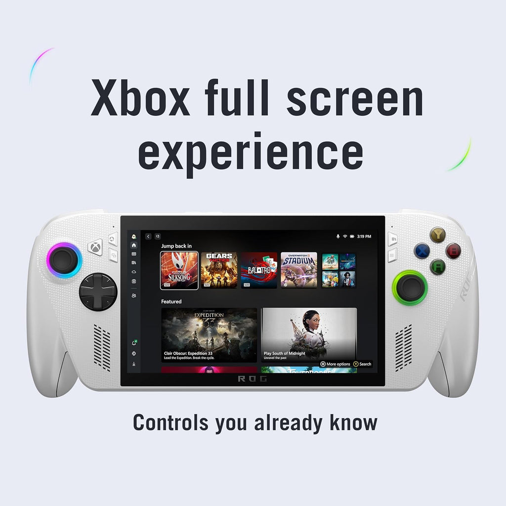 ASUS ROG Xbox Ally Gaming Handheld 7" 120Hz Touchscreen IPS Display (AMD Ryzen Z2 A, 16GB LPDDR5X, 1TB SSD, AMD RDNA 2 Graphics, Fingerprint, WiFi 6E, Bluetooth 5.4, Win 11 Home) /w DKZ Hub
