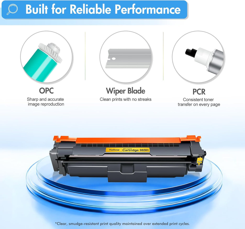 069H 069 Toner Cartridge Set MF753Cdw MF750C Replacement for Canon MF753Cdw 069 069H Toner Cartridges for Canon Color ImageCLASS LBP674C Series MF751Cdw LBP674Cdw M753 M751 Printer Ink B/C/Y/M 4 Pack