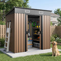 6x4FT Outdoor Storage Shed, Waterproof Metal Garden Shed with Lockable Sliding Door, Outside Tool Shed for Backyard Garden Patio Lawn Poolside