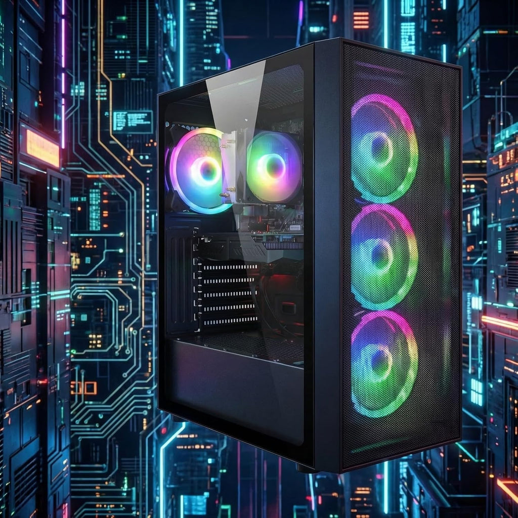 STGAubron Gaming PC Computer Desktop, AMD Ryzen 7 5700G up to 4.6G, GeForce RTX 2060 6G, 16G DDR4, 1T SSD, WiFi 6, BT 5.2, RGB Fan x4, Windows 11 Home
