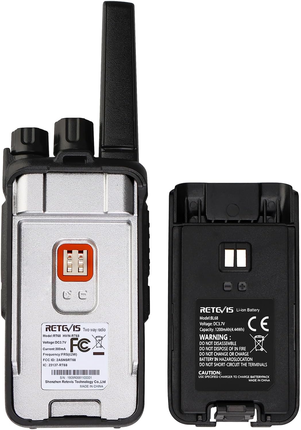 Retevis RT68 Walkie Talkies with Earpiece, Portable FRS Two-Way Radios Rechargeable, with 6 Way Multi Unit Charger, Hands Free, Long Range, Rugged 2 Way Radios 6 Pack for Adults School Church
