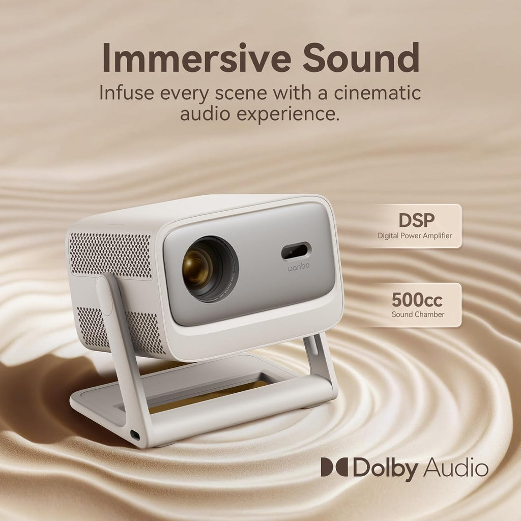【Official Licensed Google TV 14】Wanbo Vali 1 Pro 4K Smart Projector, Flagship MT9660 Chip, MEMC, 900ANSI, Native 1080P, Dolby Audio, Fully Automatic, 260" Portable Home Outdoor Movie Projector