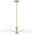 MEXO Modern Glass Chandeliers, Sputnik Chandelier Gold Pendant Lighting Fixture Glass Shade Ceiling Light for Dining Room Kitchen Island