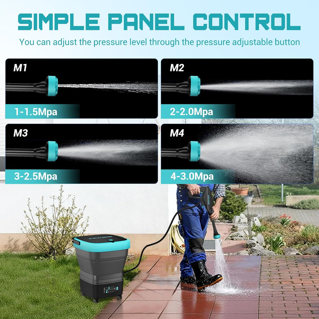 Cordless Washer,Foldable Washer with 4.5Gal Tank 10FT Hose
