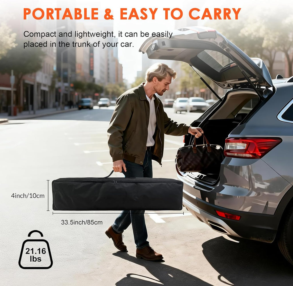 Portable Projector Screen with Stand, 180 inch Outdoor Indoor Movie Screen 16:9 4K Rear Front Projection Screen, Quick Setup Foldable Travel Home Theater Screen with Carry Bag for Backyard Camping
