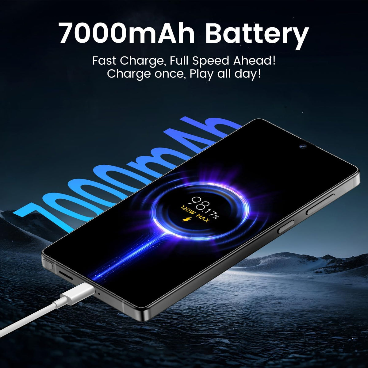 JQAKP I25 Ultra Smartphone 16+512GB | Android 14 | Snapdragon 8 Gen 3 | 68MP+108MP Dual Camera | 7000mAh Battery | 6.99" FHD+ Display | Outperform Competitors in Speed & Power (Green)