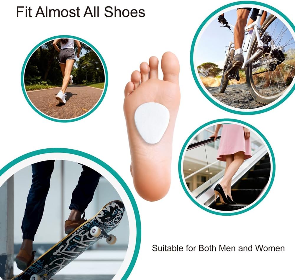 Metatarsal Pads for Women or Men, Self-Adhesive Comfort Ball of Foot Cushions, Felt Pads,White, 10 Pack (10)