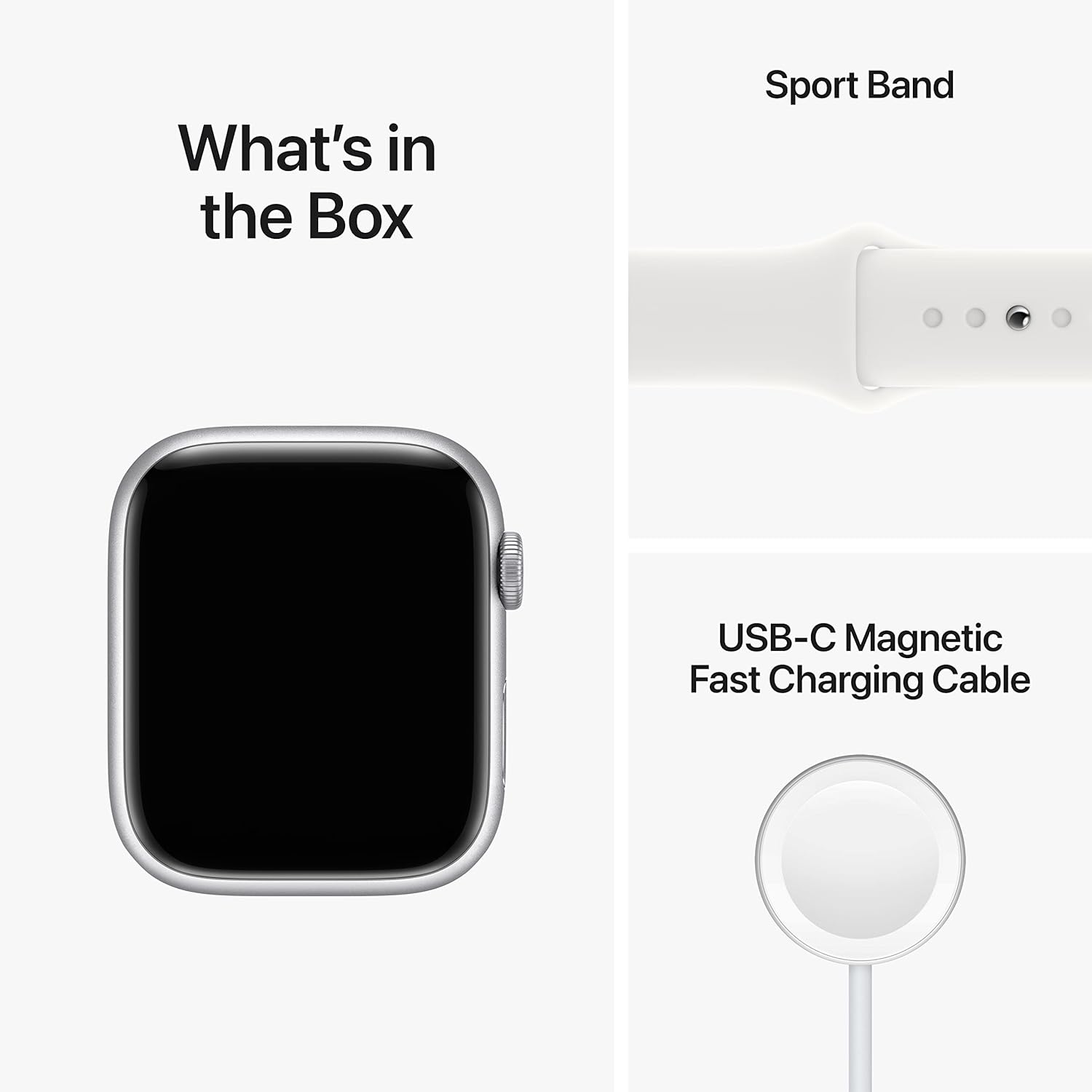 Apple Watch Series 8 GPS + Cellular 45mm Smart Watch w/Silver Aluminum Case with White Sport Band - S/M. Fitness Tracker, Blood Oxygen & ECG Apps, Always-On Retina Display, Water Resistant