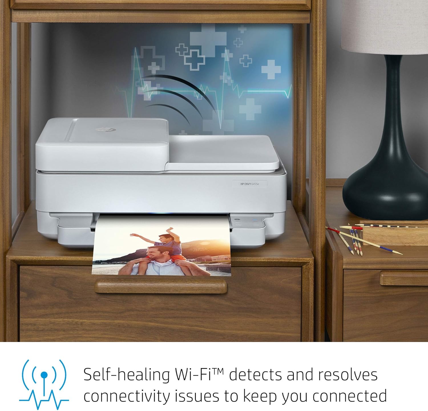 HP Envy 6455e Wireless Color Inkjet Printer, Print, scan, Copy, Easy Setup, Mobile Printing, Best-for-Home, 3 Month Instant Ink Trial Included, White
