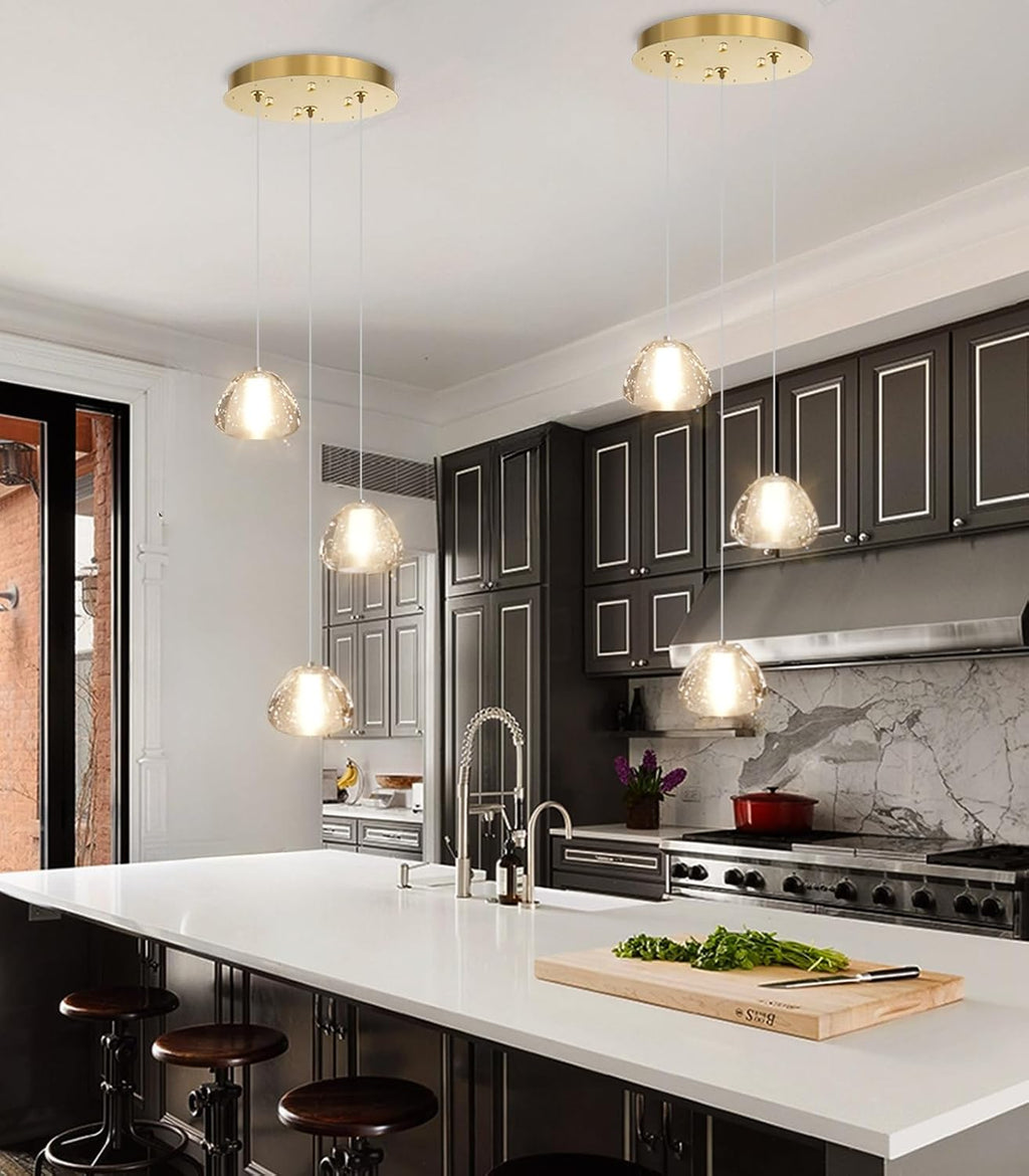 Modern Chandelier Crystal Pendant Light for Kitchen Island Dining Room Bedroom Hallway Gold