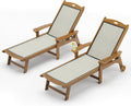 LUE BONA Chaise Lounge Chair Outdoor, HDPS and HDPE Wicker Material, Patio Lounge Chair with Adjustable Backrest, Resin Pool Lounge Chairs with Wheels for Backyard, Poolside and Deck,Teak