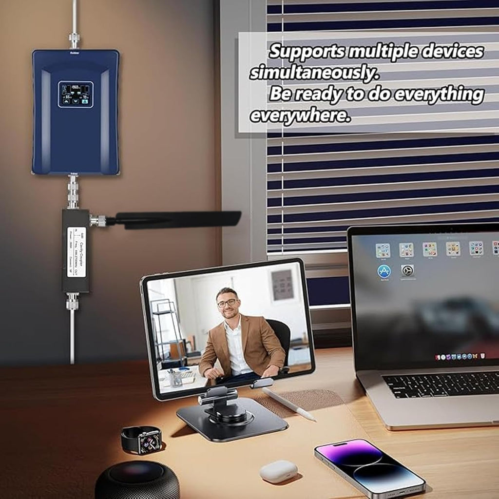 Cell Phone Booster for All U.S Carriers | Boosts 5G 4G LTE 3G | Cell Phone Signal Booster for Home and Office | 2 Indoor Antennas | Touch Screen Display | FCC Approved