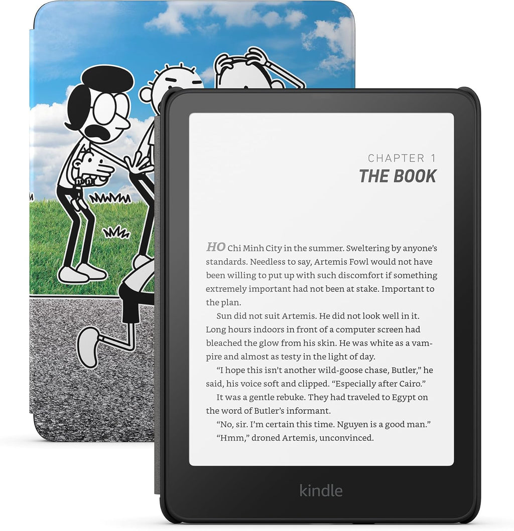 Amazon Kindle Paperwhite Kids 16GB (newest model) – Larger 7" glare-free display. Kids read an average of 1+ hour per day with Kindle – Diary of a Wimpy Kid