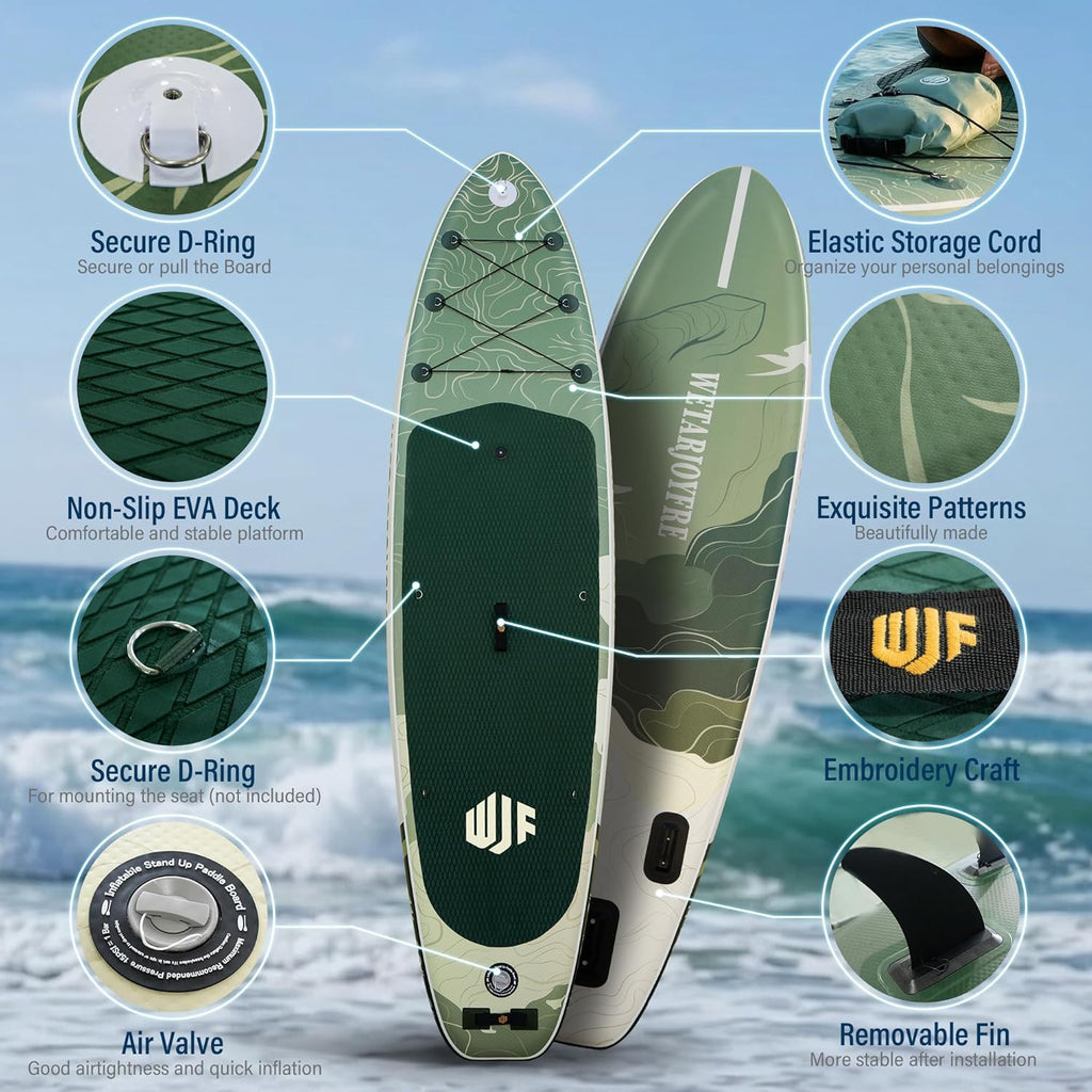 Inflatable Paddle Board SUP Board for Adults, Ultra-Light Stand Up Paddleboard with 450Lbs Capacity, Non-Slip Deck & Complete Accessories for Youth & Pets