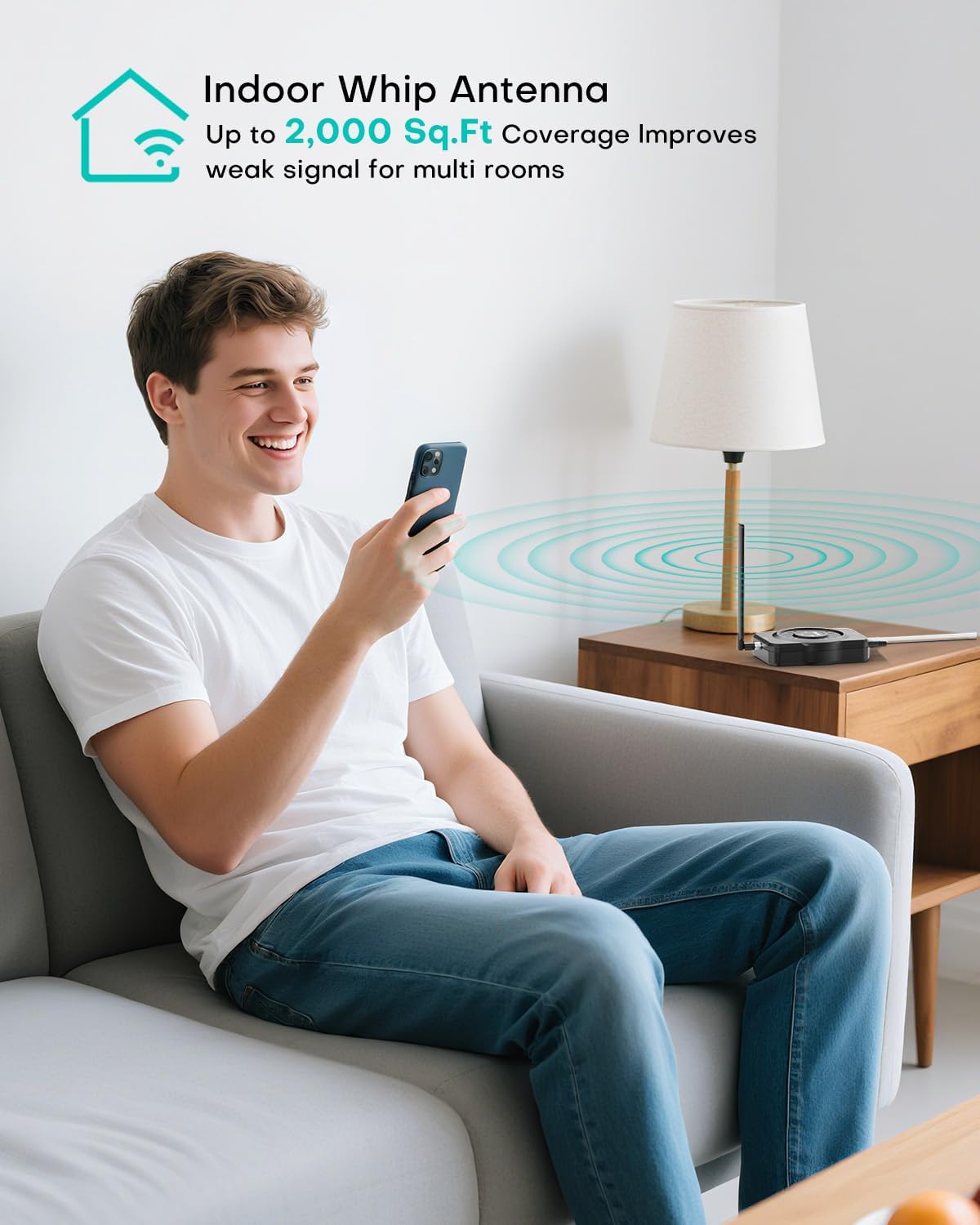 ZORIDA Cell Phone Booster for All U.S Carriers, Boosts 5G 4G LTE 3G, Cell Phone Signal Booster for Home and Office, 72dB High Gain Antennas, Verizon, AT&T, T-Mobile, App Support FCC Approved
