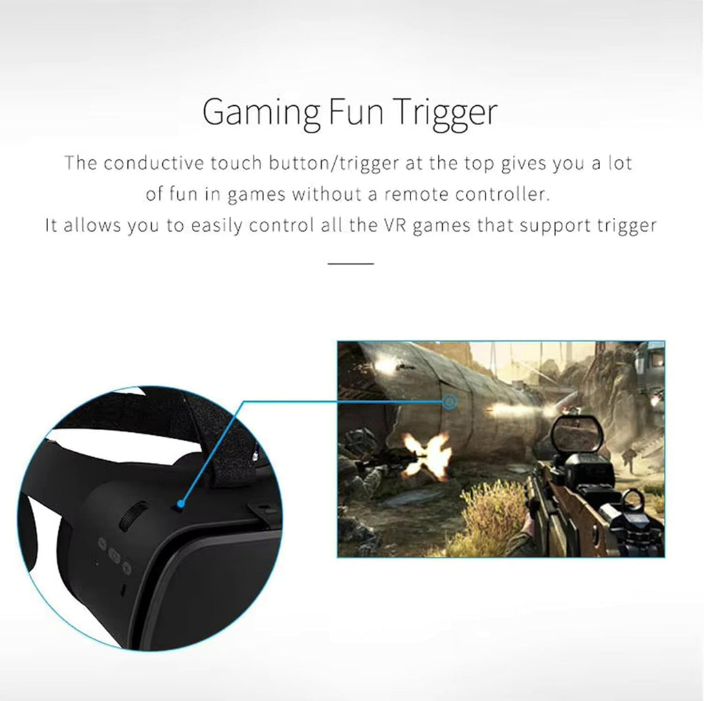 3D Virtual Reality Headset for Adults and Kids 3D VR Games Movies Play, Wireless VR Glasses for iPhone and Android Phones, Foldable VR Goggles with Bluetooth Headphones, Black