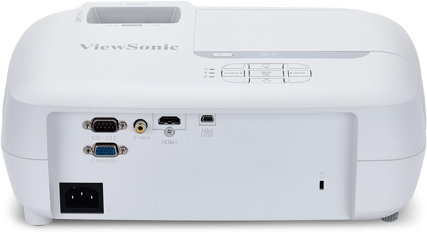 ViewSonic PA502S 3500 Lumens High Brightness SVGA Projector for Home and Office with HDMI and Optical Zoom,Black/white