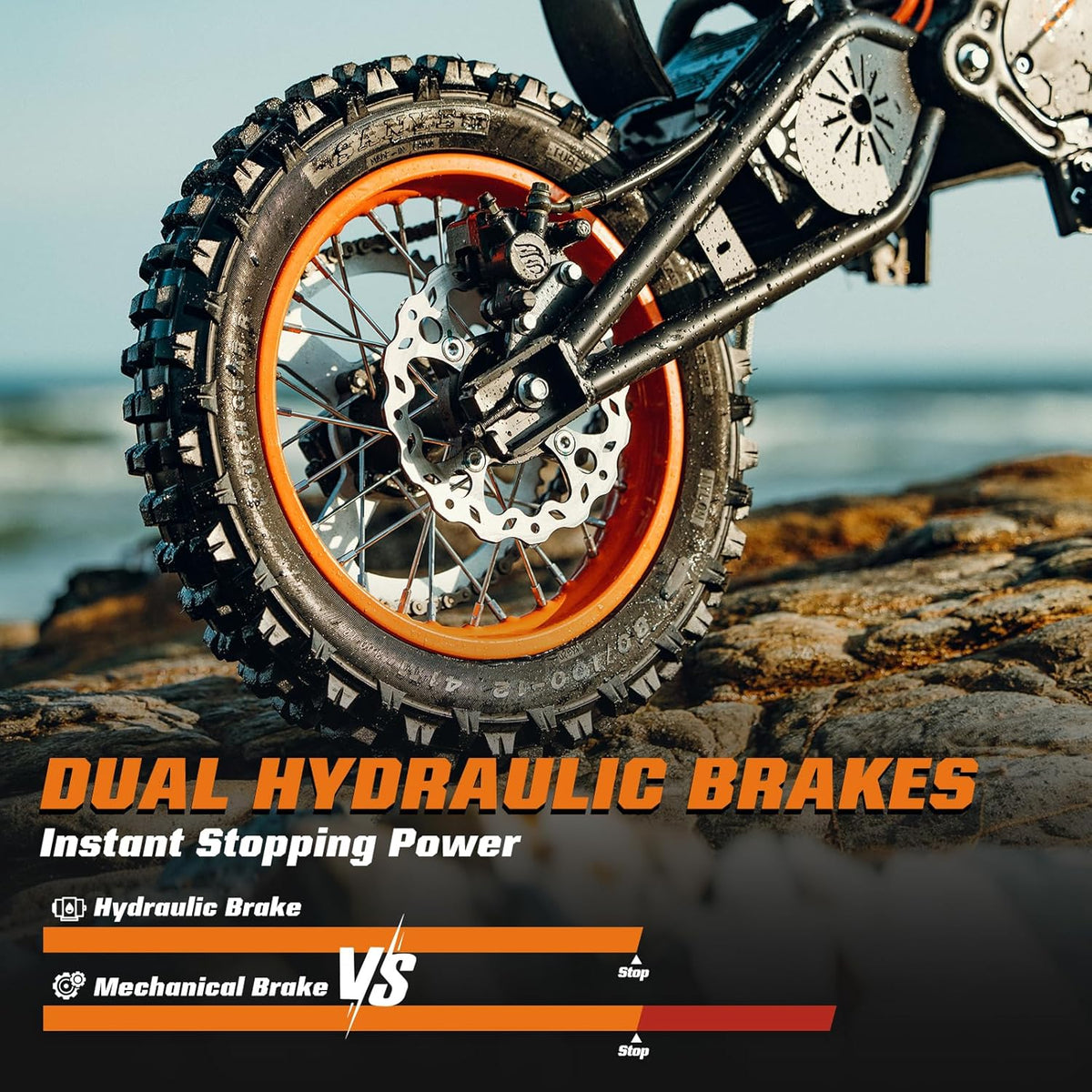 Windone RM7 Electric Dirt Bike for Teens & Adults, 48V 22.5Ah, 37MPH & 45-Mile Electric Motorcycle, 2200W Ebike, 14"/12" Off-Road Tire E-Bike, Dual Hydraulic Brakes, Full Suspension, Fit Age 13+