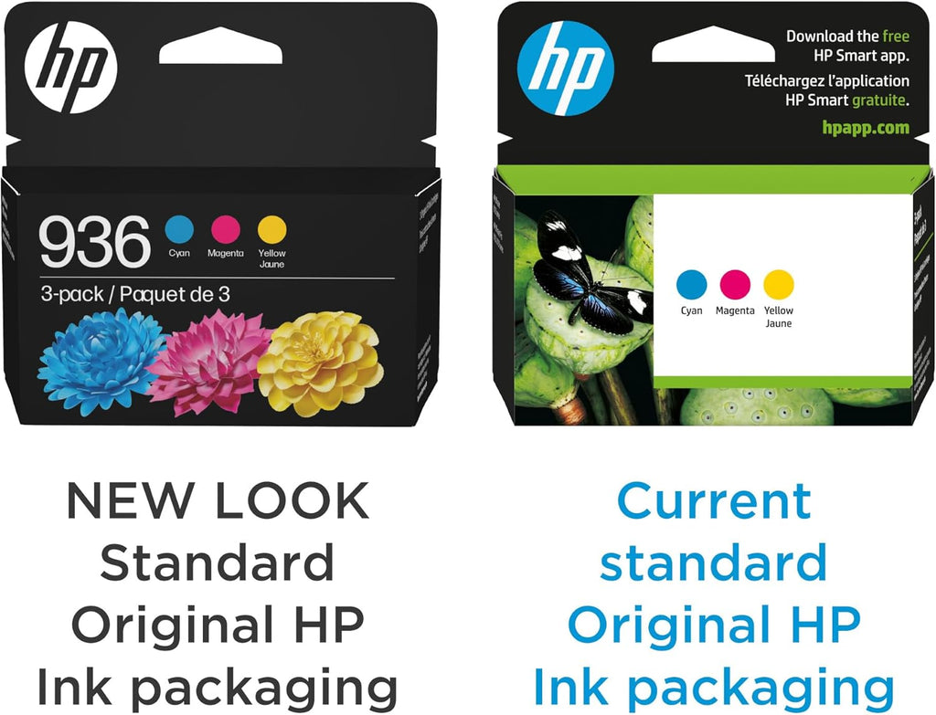 HP 936 Cyan, Magenta, Yellow Ink Cartridges (3-Pack) | Works with OfficeJet 9120, Pro 9110, 9120, 9130, Wide Format 9730 | Eligible for Instant Ink | 6C3Z3LN