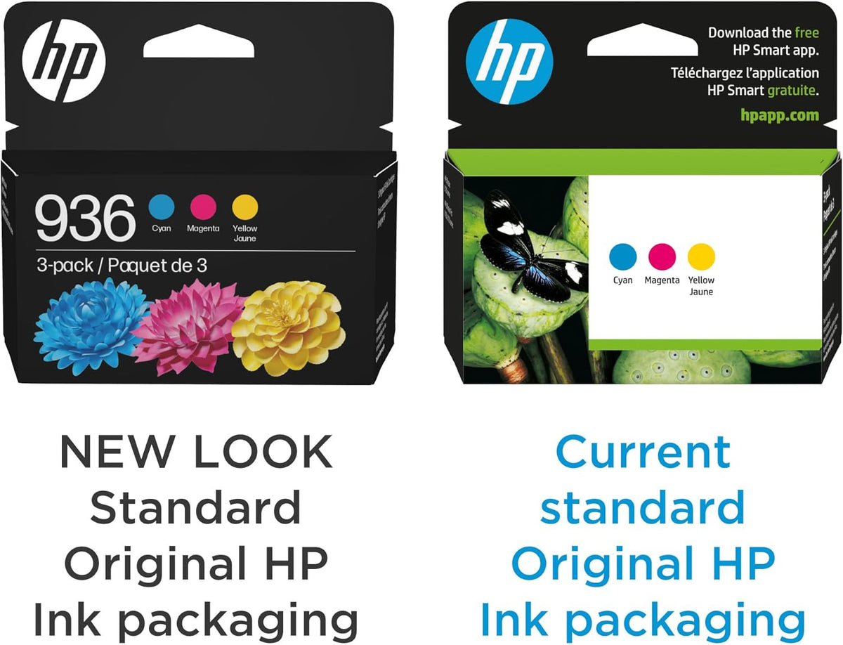 HP 936 Cyan, Magenta, Yellow Ink Cartridges (3-Pack) | Works with OfficeJet 9120, Pro 9110, 9120, 9130, Wide Format 9730 | Eligible for Instant Ink | 6C3Z3LN