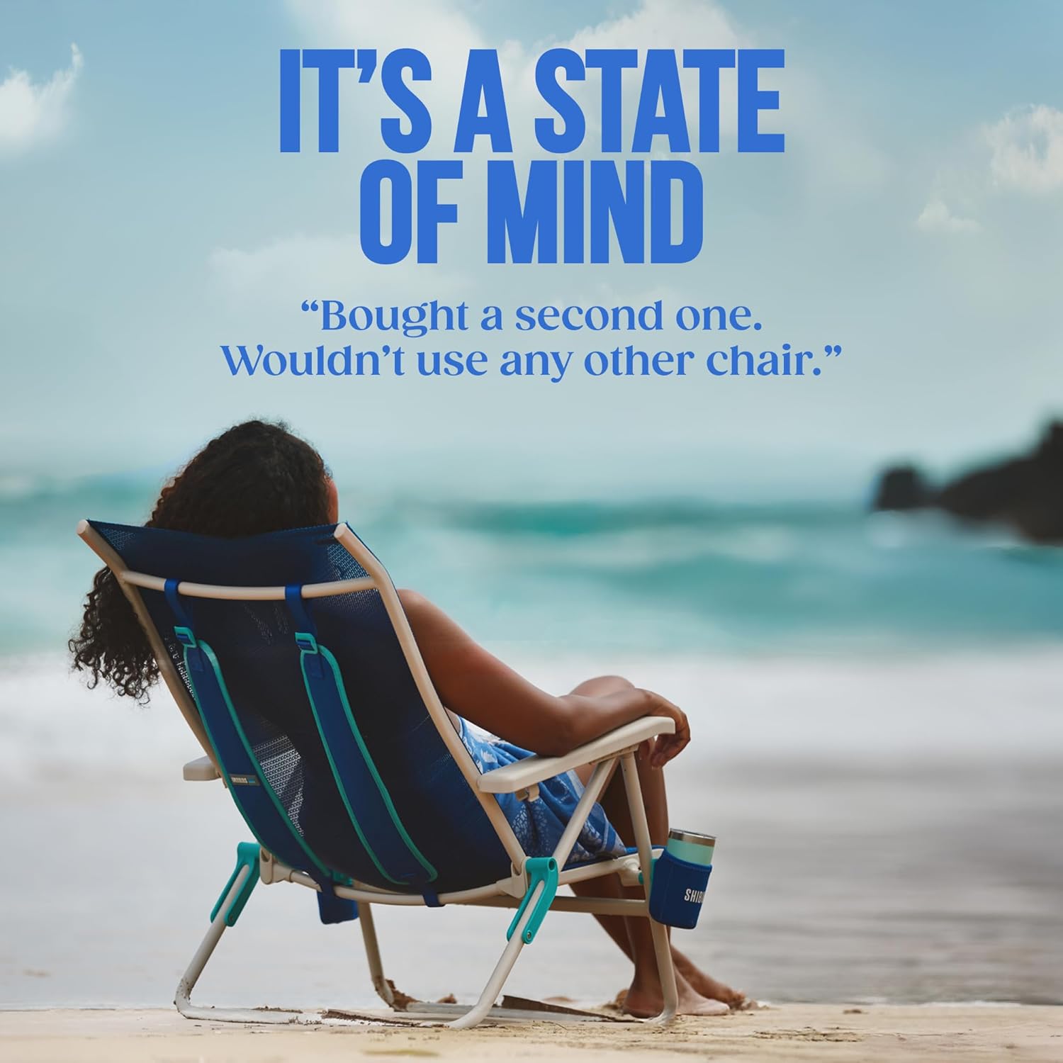 Shibumi Shade | Portable Beach Chair for Adults | Anti-Rust Marine Grade Frame | 300lb Capacity | Padded Backpack Straps | Weighs 8 Pounds | Breathable Fabric