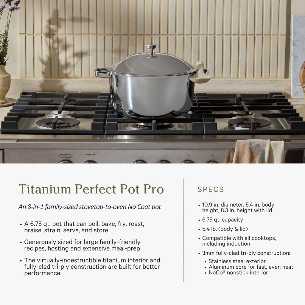 Our Place 15-Piece Titanium Pro Cookware & Bakeware Set | Tri-Ply Titanium & Stainless Steel Nonstick Fry Pans & Pots | Ceramic Nonstick Bakers & Griddle Pan | Non-toxic, PFAS-Free | Blue Salt
