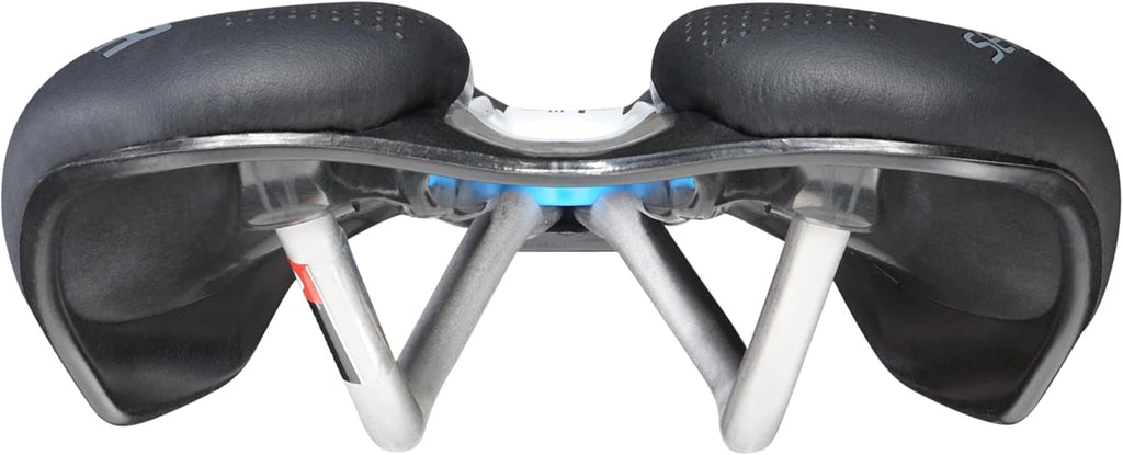 Selle Italia SLR Boost Endurance Ti316 Superflow Road Bike Saddle - Comfortable Road Bicycle Seat - Short Nose Saddle Road, Racing, Endurance, & Triathlon, Black & White, 248 x 130mm, 202g (SI510739)