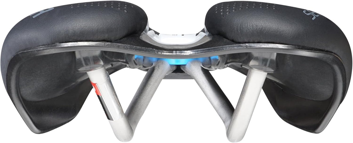 Selle Italia SLR Boost Endurance Ti316 Superflow Road Bike Saddle - Comfortable Road Bicycle Seat - Short Nose Saddle Road, Racing, Endurance, & Triathlon, Black & White, 248 x 130mm, 202g (SI510739)