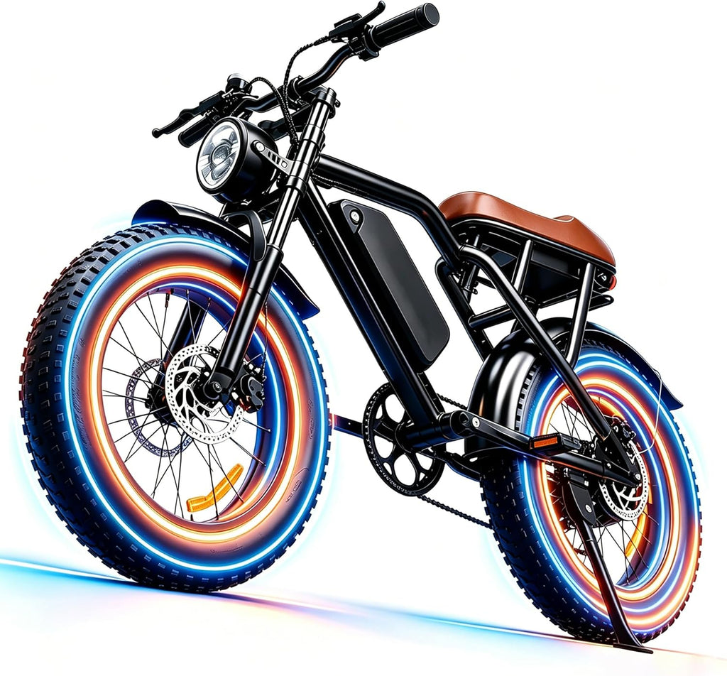 Electric Bike for Adults, 1500W Peak Motor 28 MPH 50Miles, Fat Tire Ebike with 48V Removable Battery 20"x4.0" ebikes for Adults Hydraulic Suspension and 7-Speed, All-Terrain Unisex ebikes