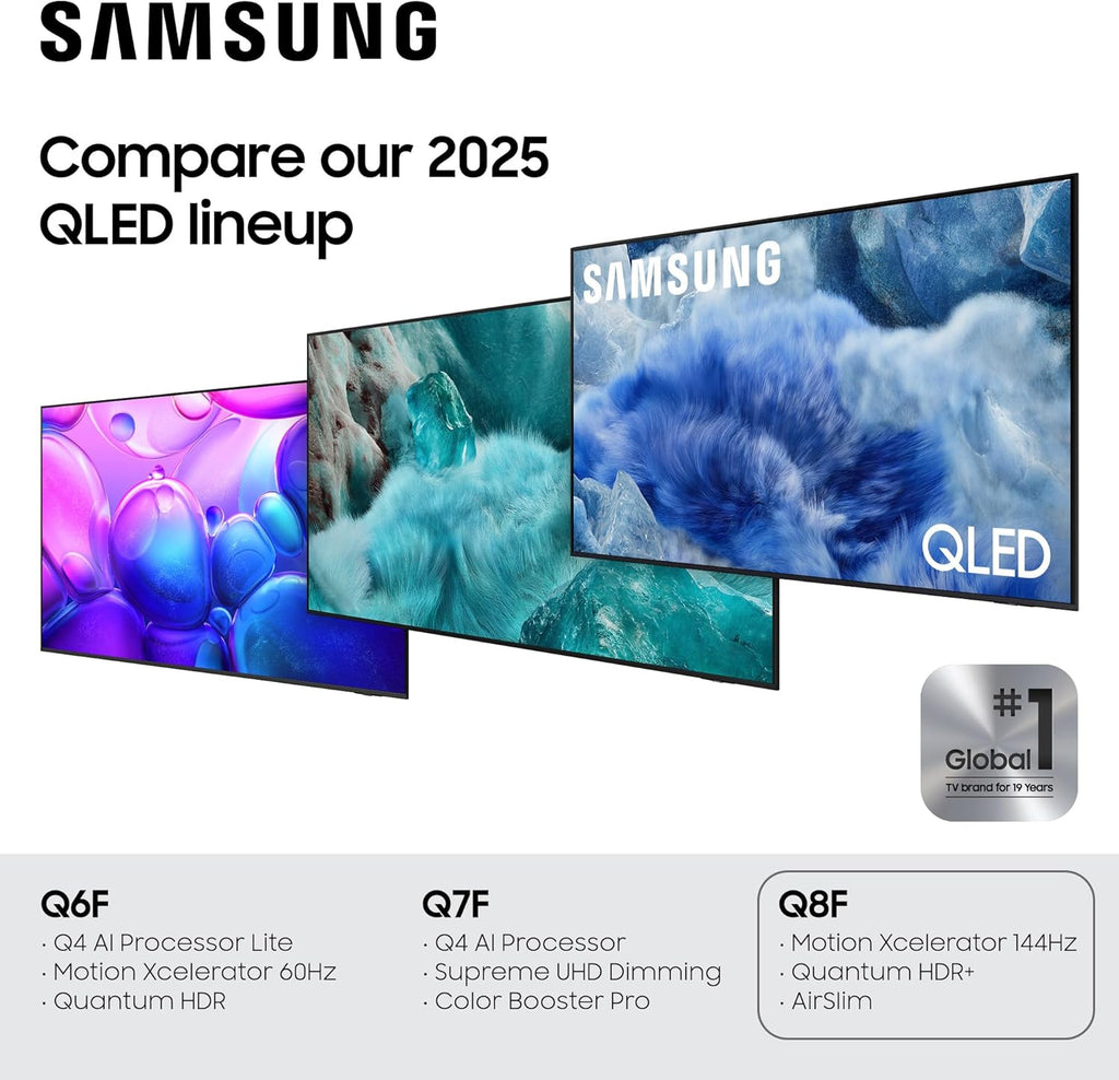 Samsung 55-Inch Class QLED Q8F 4K UHD Smart TV (2025 Model) Q4 AI Processor, 100% Color Volume with Quantum Dot, AirSlim Design, Endless Free Content, Samsung Vision AI, Alexa Built-in