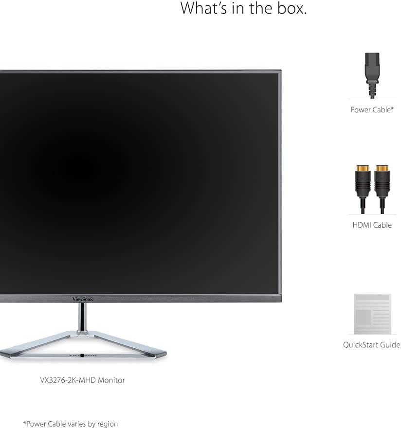 ViewSonic VX3276-2K-MHD 32 Inch Frameless Widescreen IPS 1440p Monitor with HDMI DisplayPort and Mini DisplayPort (Renewed)