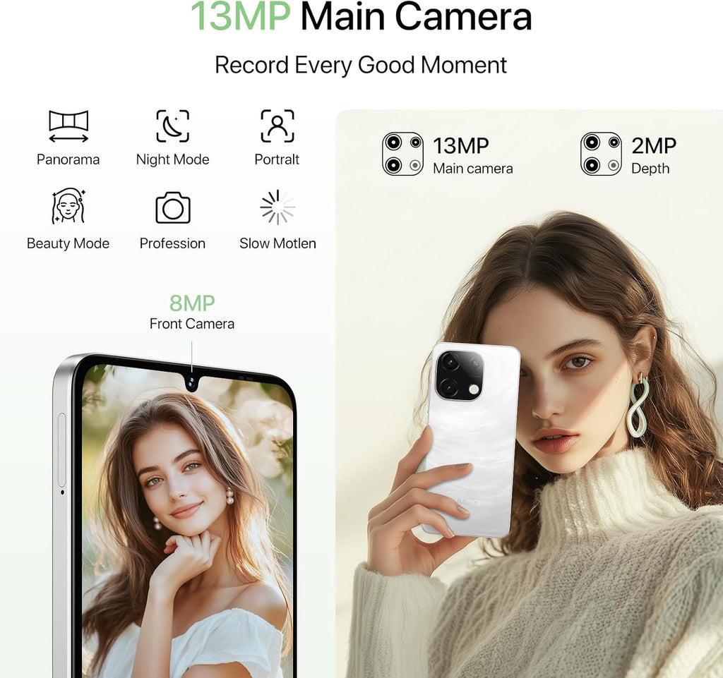 UMIDIGI Unlocked Phone,G9T Android 14 Cell Phone,8(4+4)+256GB 1TB Octa-Core,6.75" HD+ Smartphone,5000mAh,AI Face & Fingerprint Unlock,4G Dual SIM Phone,GPS,FM Radio,Unlocked Android Phones