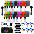 Bodylastics Patented Basic Series Resistance Band Set - Resistance Bands with Snap Reduction Tech, 2 Handles, 2 Ankle Straps, 1 Door Anchor & 1 Carry Bag