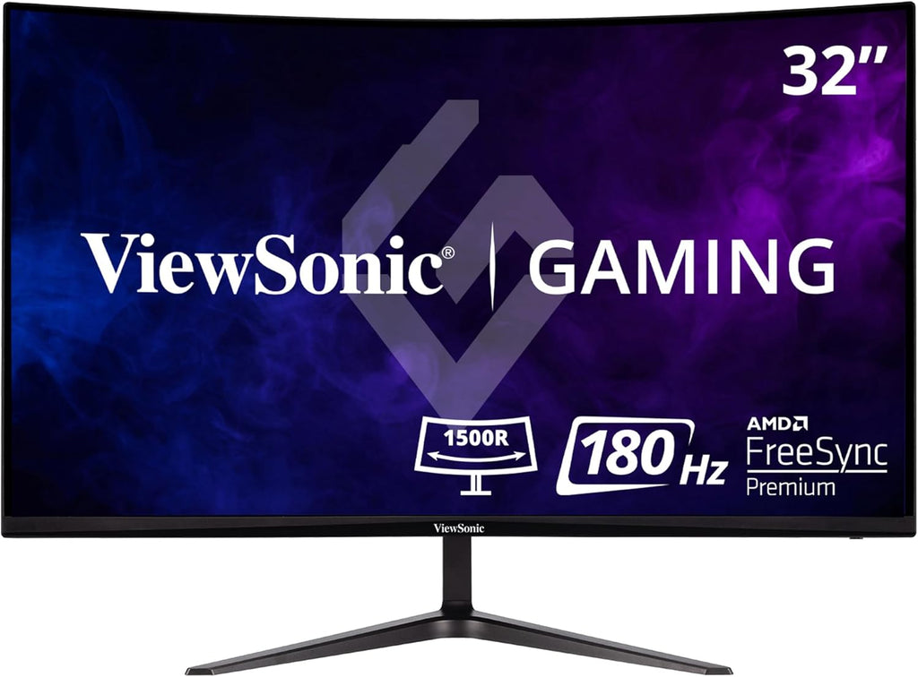 ViewSonic VX3218-PC-MHD 32 Inch Full HD 1080p 165Hz 1ms Curved Gaming Monitor with Adaptive-Sync Eye Care Frameless HDMI and Display Port (Renewed)
