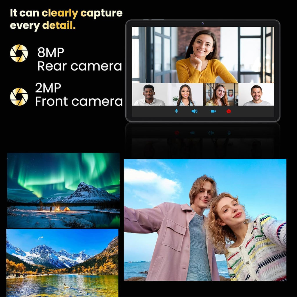 Android 15 Tablet,10 inch Tablets, Octa Core CPU, 12GB+64GB+512GB Expansion, 1280x800 Display Screen, Wi-Fi6, Dual Camera, 6000mAh Battery Tablet PC,Widevine L1 Google Kids Space
