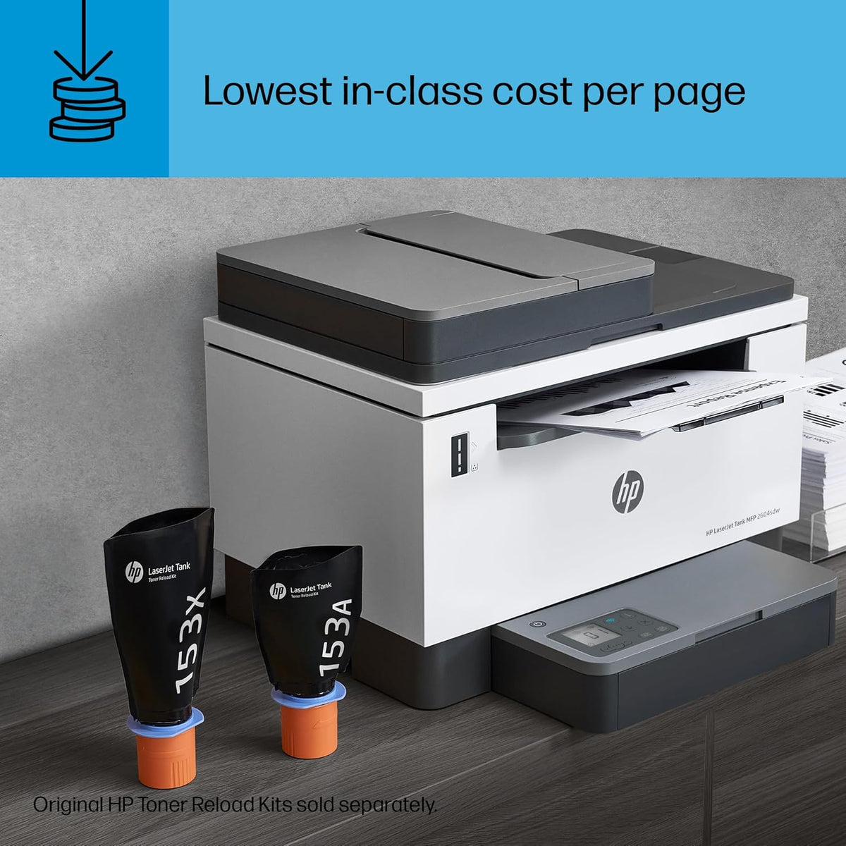 HP LaserJet-Tank MFP 2604sdw Wireless Black & White Printer Prefilled with Up to 2 Years of Original Toner (381V1A)