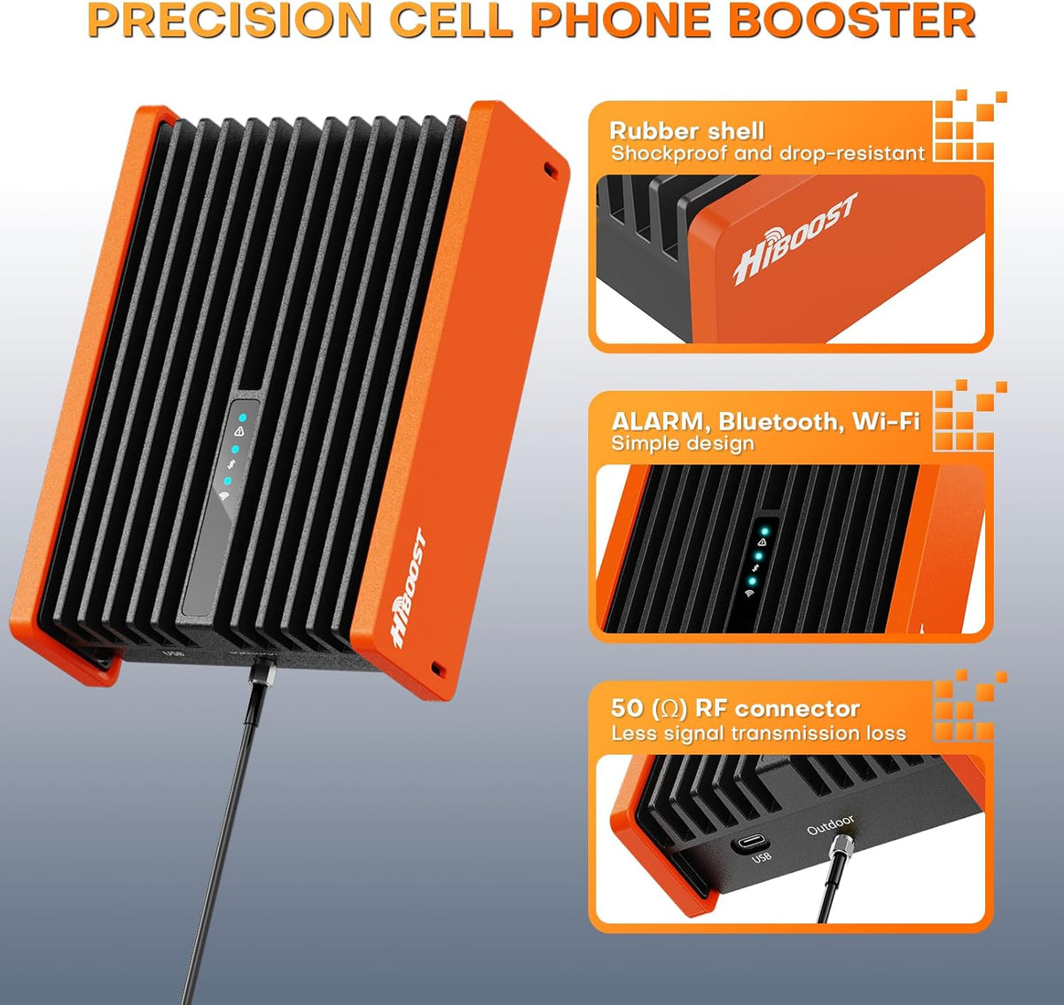 HiBoost Cell Phone Booster for Car and SUV Pickup, Signal Booster 5G & 4G LTE for All U.S. Carriers Verizon, AT&T, T-Mobile, with Enhanced Magnetic Roof Antenna | FCC Approved