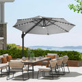 Garvee Cantilever Patio Umbrella 10ft Large Round Umbrella Outdoor Market Umbrellas 360°Rotation Offset Hanging Outdoor Shade for Patio