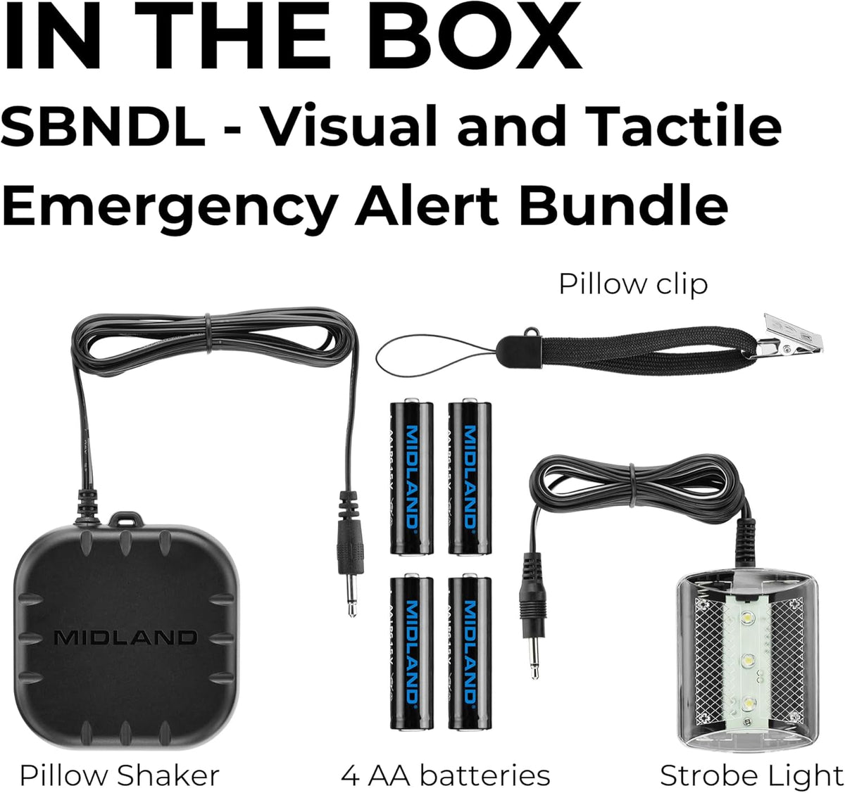Midland - NOAA Emergency Radio Bundle with Strobe Light and Pillow Shaker