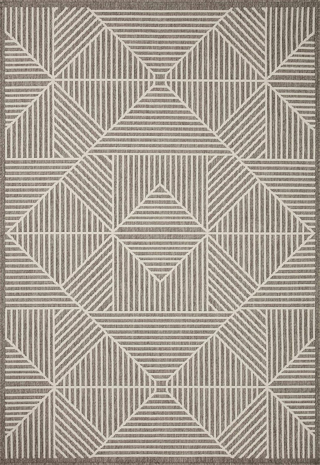 Loloi II Rainier Collection RAI-03 Natural/Cream, Indoor/Outdoor 5'-3" x 7'-7" Area Rug, Beige/Ivory
