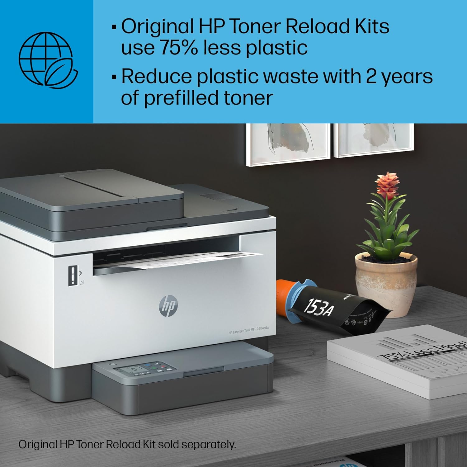 HP LaserJet-Tank MFP 2604sdw Wireless Black & White Printer Prefilled with Up to 2 Years of Original Toner (381V1A)