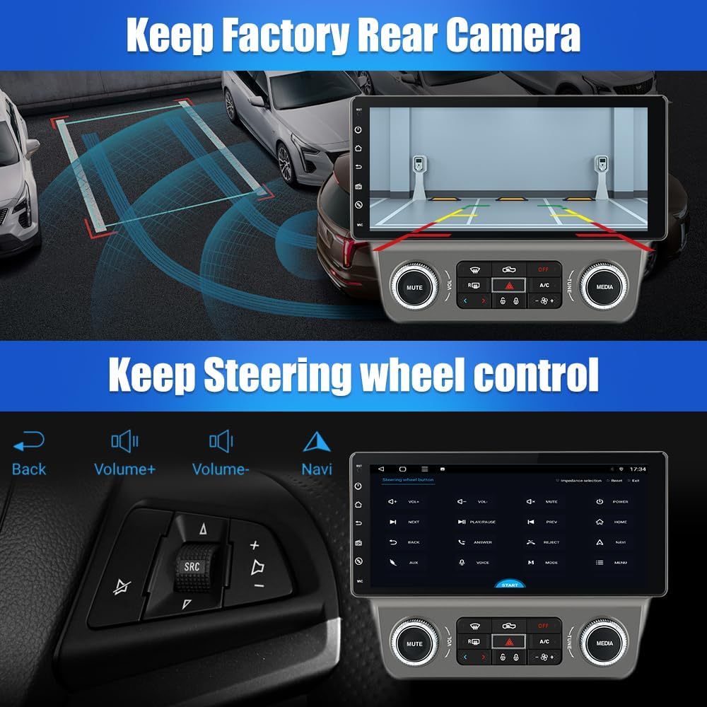 Junsun 8 Core 64ROM Car Radio Stereo for Chevrolet Chevy Camaro 2010-2015,10.33 inch Screen Support WiFi Bluetooth 4G Online Upgrade GPS Navigation DSP RDS Wireless CarPlay Android Auto