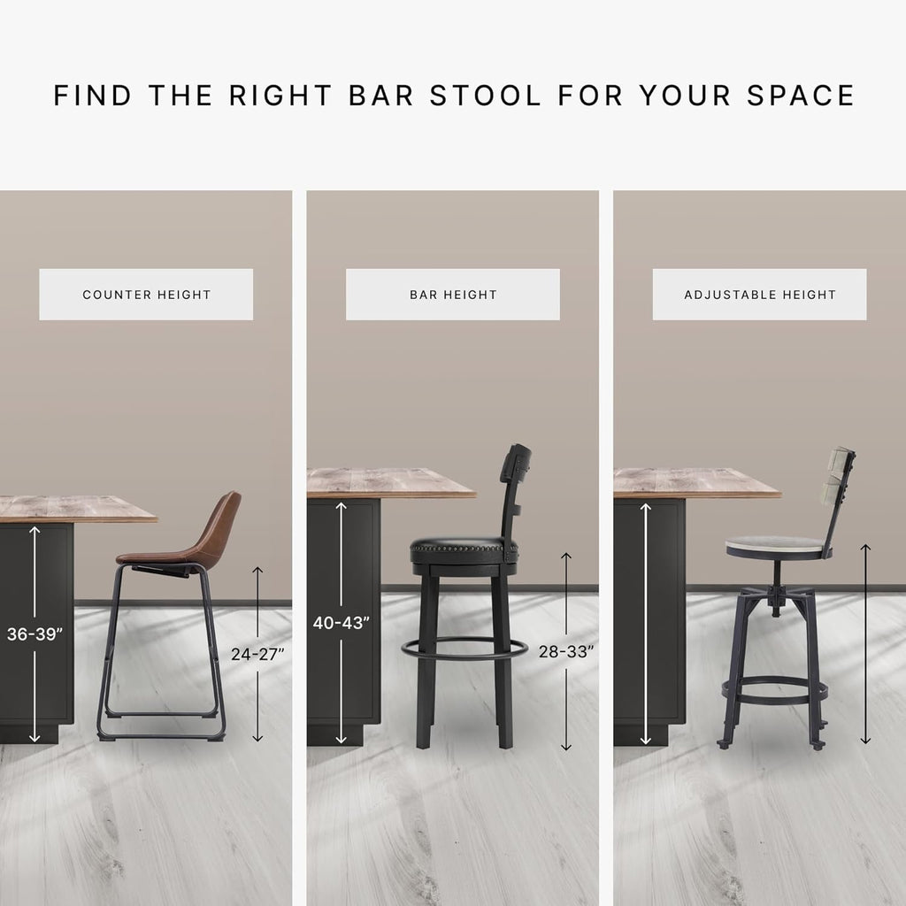 Signature Design by Ashley Haddigan Upholstered Barstool, 2 Count, Slat Back Design, Cushioned Seat, Wood, 25.5" H, Dark Brown