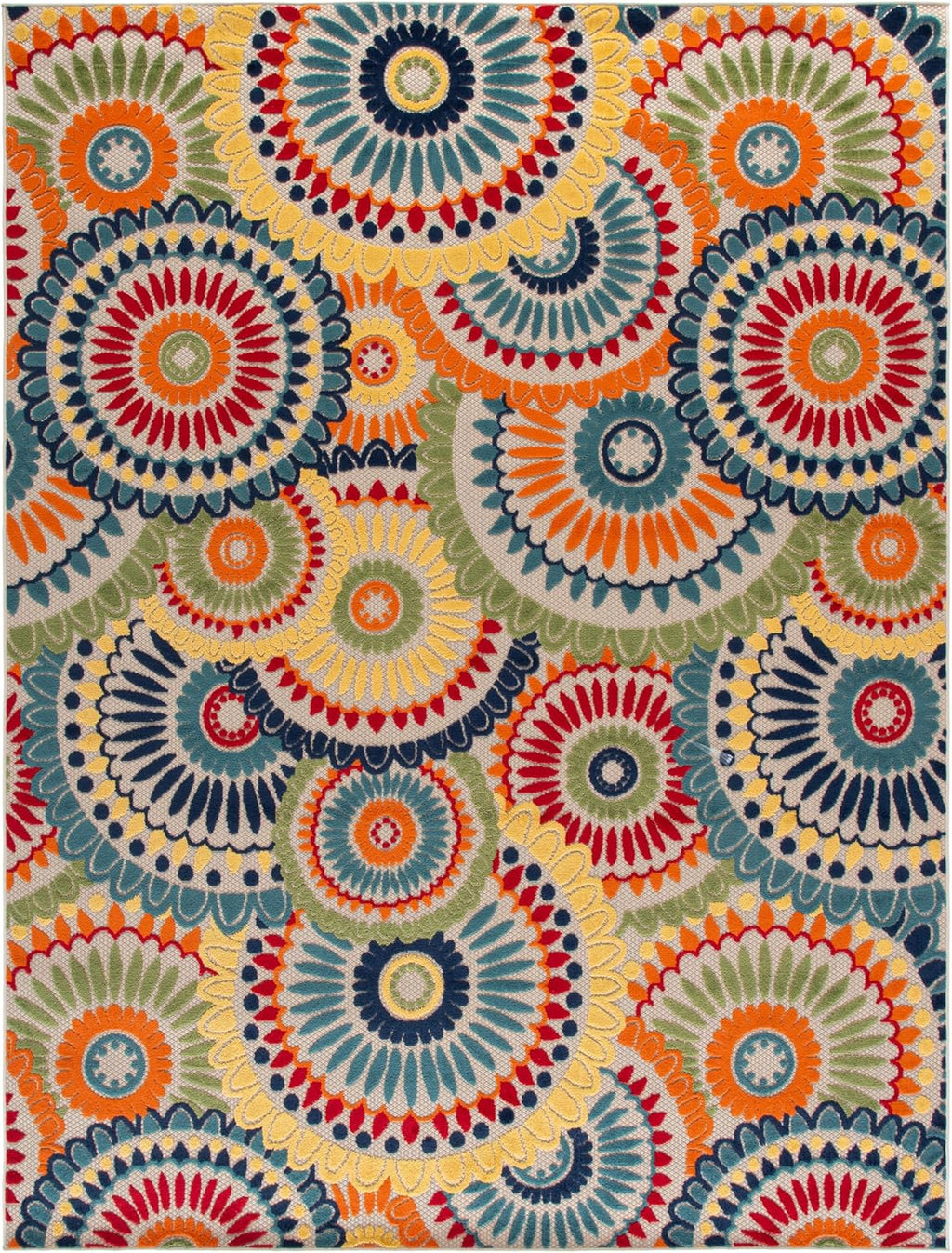SAFAVIEH Washable Rug Outdoor Cabana Collection - 9' x 12', Blue & Ivory, Non-Shedding & Easy to Clean, Ideal for Patio, Backyard, Mudroom (CBN382M)