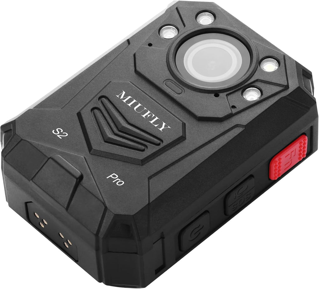 MIUFLY S2 PRO 2K Voice Control Camera, Wearable Camera with Night Vision, GPS, Built in 128G Memory