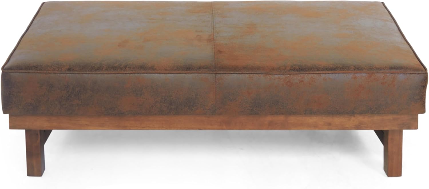 Christopher Knight Home Hillman Cocktail Ottoman, Brown + Walnut